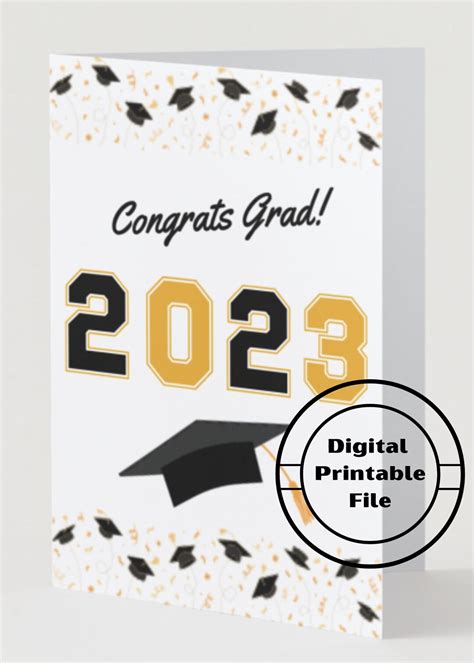 Graduation Card Printable Graduation Card Congrats Grad Etsy