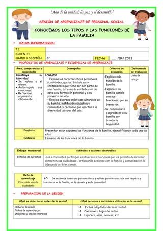 SES MART PS CONOCEMOS LOS TIPOS Y FUNCIONES DE LA FAMILIA JEZABEL