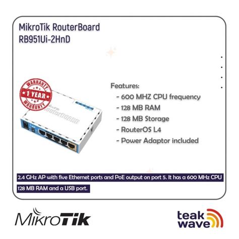 Jual Mikrotik RB 951Ui 2HnD Teakwave