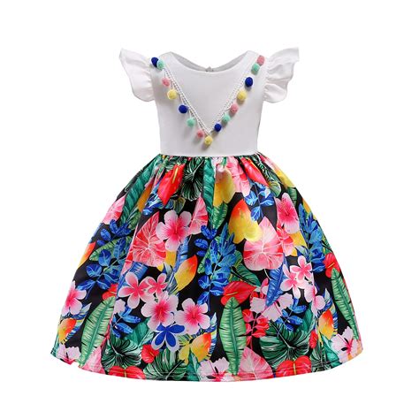 Meisjes Zomer Mouwloze Jurken Kinderen Ball Gown Prinses Applicaties