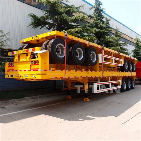 Tri Axle Flatbed Tractor Trailer For Sale In Mauritania TITAN Vehicle