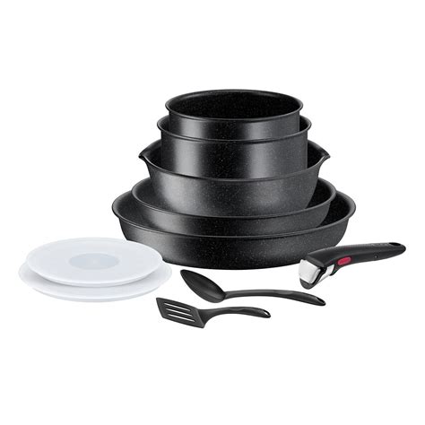 10 delige pannenset ingénio black stone zwart Tefal La Redoute