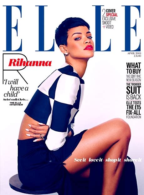 Rihanna Struts Her Stuff For Multiple Elle Uk Magazine Covers Neon Limelight Exclusive Music