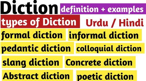 Diction | Types of Diction | formal diction | informal diction ...