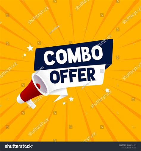 Megaphone Combo Offer Banner Design Flat Stock Vector Royalty Free