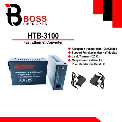 Jual HTB3100 A B Fiber Optic Optical Media Converter HTB 3100 Netlink