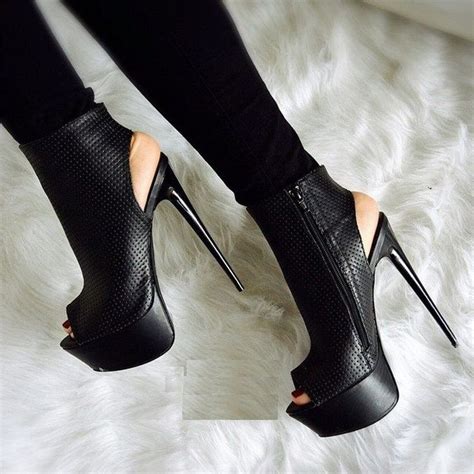 Awesome Stiletto Heels Peep Toe Ankle Boots Fashion High Heels Stiletto Heels Boots