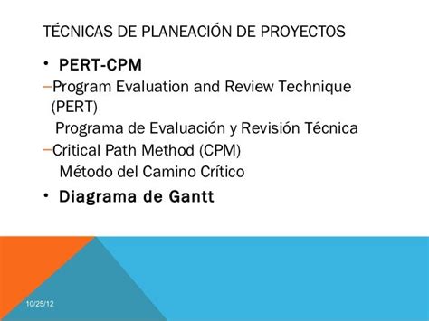 6 Tecnicas De Planeación De Proyectos Método Pert Cpm