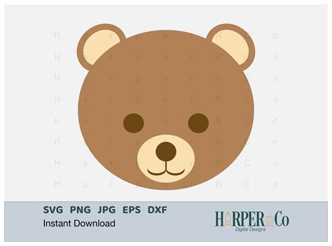 Brown Bear Svg Teddy Bear Face Png Graphic By Harpernco · Creative Fabrica