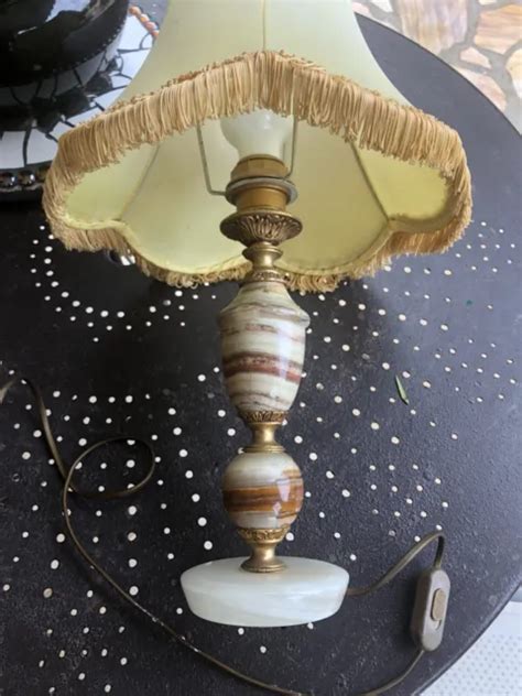 ANCIENNE LAMPE PIED Onyx Et Laiton Vintage EUR 25 00 PicClick FR