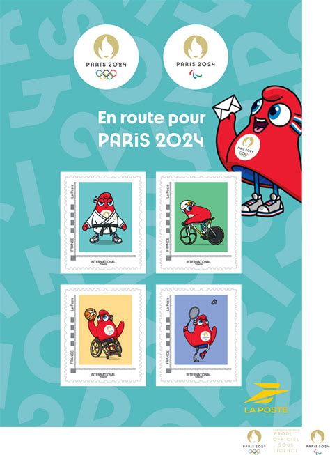 Collector 4 Timbres En Route Pour Paris 2024 Lettre Internationale