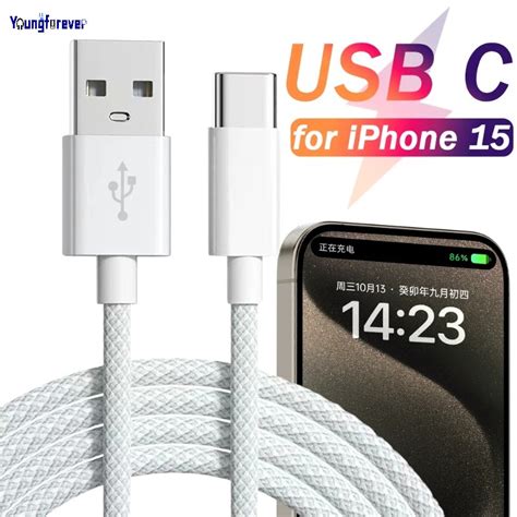 Cabo De Carregamento Rápido Trançado De Nylon 1M 1 5M 2M USB Para Tipo