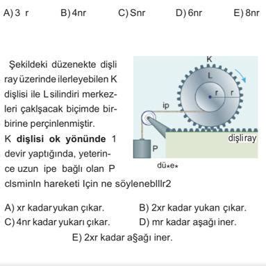 11 fizik basit makineler dişli çark sorusu yardımcı olur musunuz