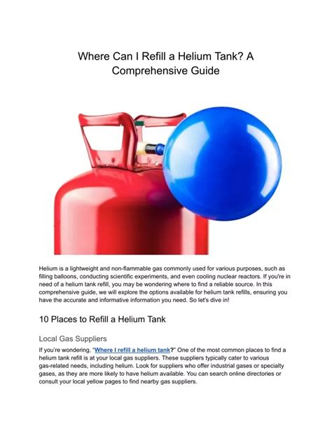 PPT - Where Can I Refill a Helium Tank? PowerPoint Presentation, free ...