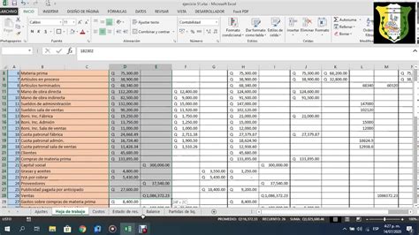 Hoja De Trabajo De Columnas De Contabilidad En Excel Nacional A The