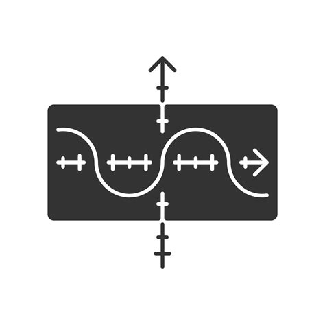 Function graph glyph icon. Duplicate function. Sinusoid. Sine curve. Diagram. Math graph ...