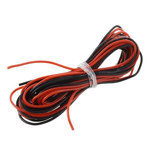 2x3 M 24 Calibre AWG Cable De Goma De Silicona Cable Rojo Negro