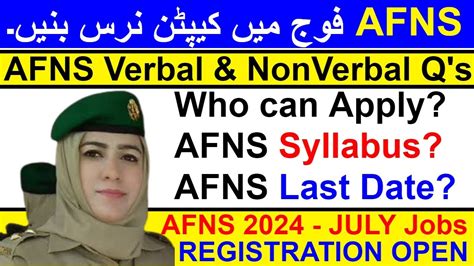 Afns 2024 Apply Now Army Nursing Afns Job Armed Forces Nursing Service