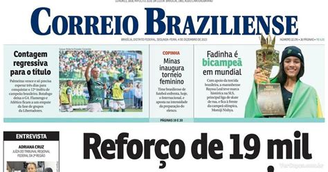 Capa Correio Braziliense Edição Segunda 4 de Dezembro de 2023