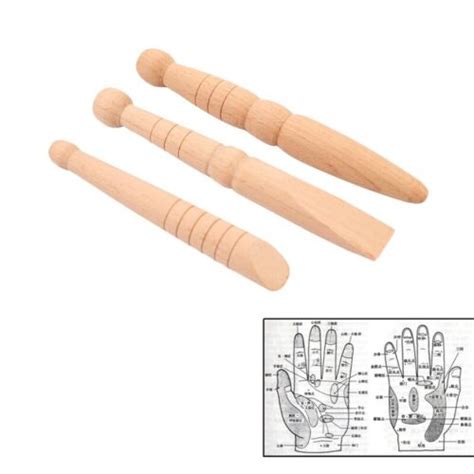 3pcs Original Wooden Body Massage Stick Relieve Muscle Soreness Relaxi