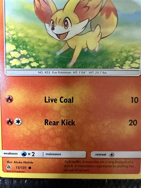 Fennekin Forbidden Light Common Pokemon Card Ebay