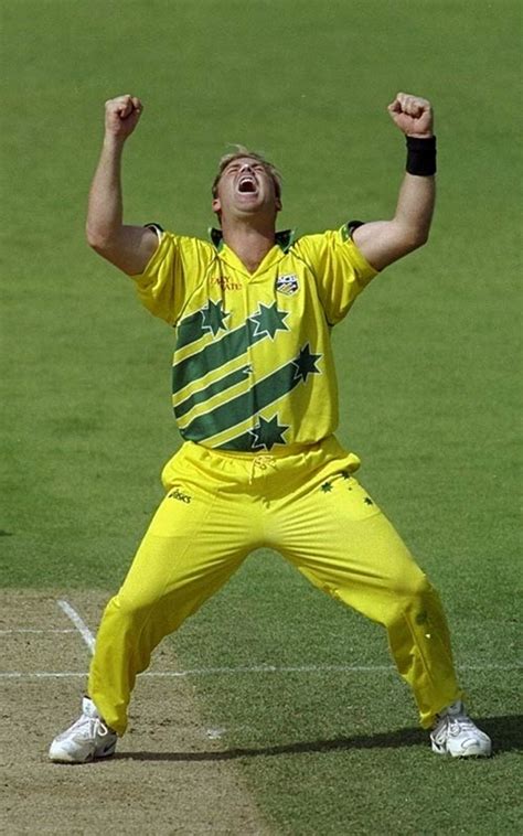 Shane Warne Celebrates One Of His Four Wickets Espncricinfo