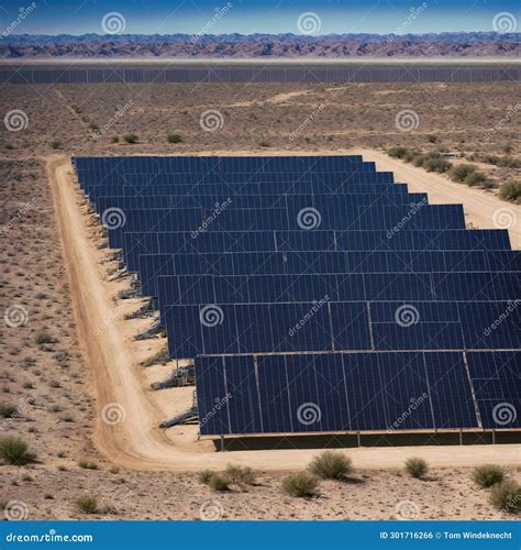 Solar Panel Farm In The California Desert Stock Illustration