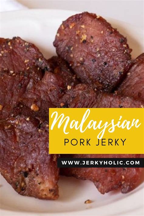 Malaysian Pork Jerky On A White Bowl Pork Tenderloin Jerky Recipe