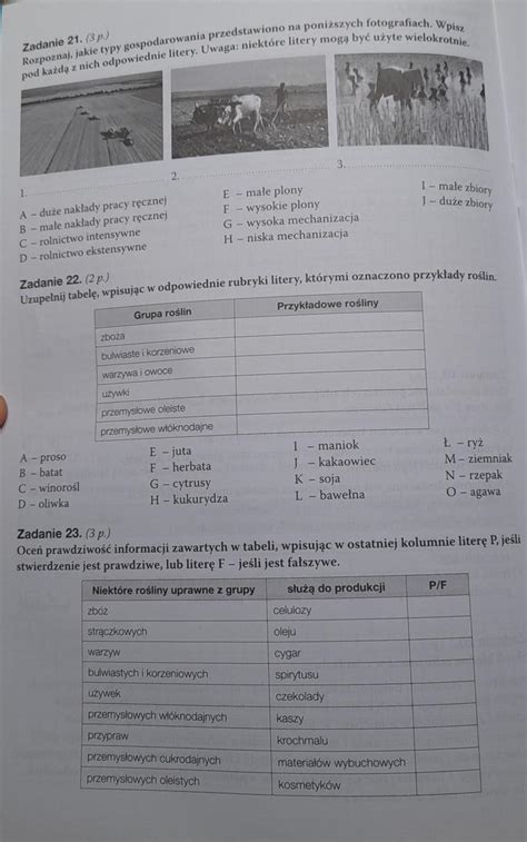 Geografi Maturalne karty pracy 2 rozdział 3 Rolnictwo proszę o