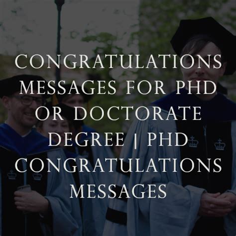 Congratulations Messages For Phd Or Doctorate Degree Phd