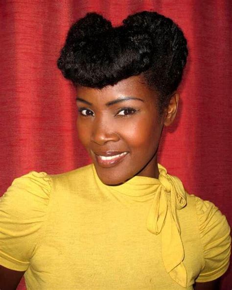 60s Style Pinup Natural Hair Styles For Black Women Black Natural