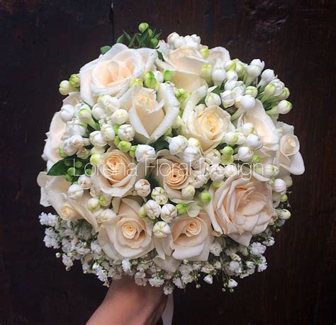 A Pearl Bouquet With Ivory Roses