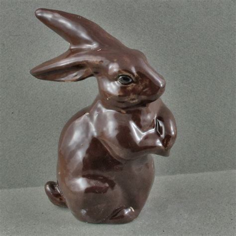 Handmade Ceramic Chocolate Bunny Rabbit Inch Tall Brown Etsy