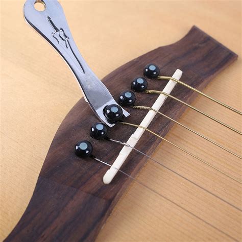 SANWOOD Guitar Bridge Pins Puller Acoustic Folk Guitar Strings Nail Peg