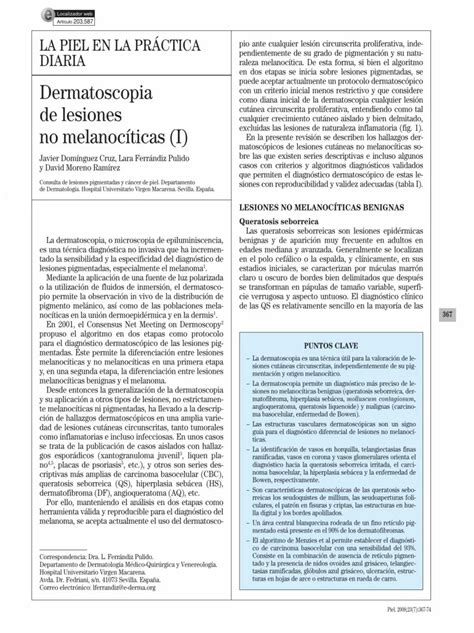 PDF Dermatoscopia de lesiones no melanocíticas I DOKUMEN TIPS