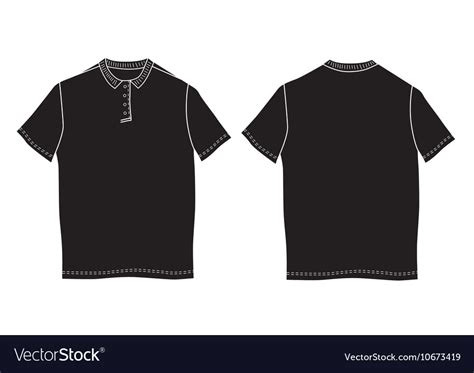 Polo Shirt Template Front And Back Views Vector Image