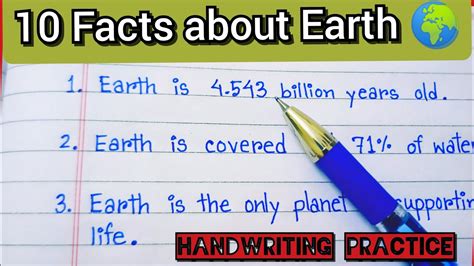 10 Amazing Facts About Earth Know 10 Things About Earth Writing