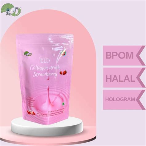 Jual Eld Collagen Drink Strawberry Bpom Gr Berholo Shopee Indonesia