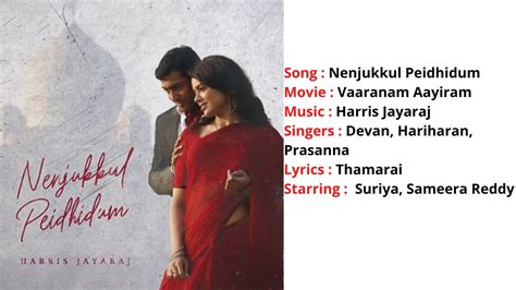 Nenjukkul Peidhidum Lyrics With English Translation Vaaranam