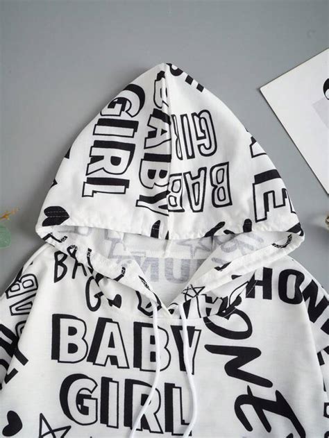 Shein Coolane Letter Graphic Drop Shoulder Drawstring Hoodie Shein Usa