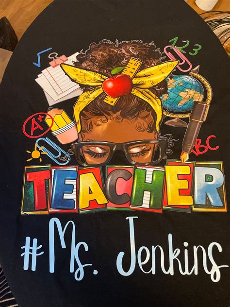 Black Teacher Personalized T Shirt Etsy