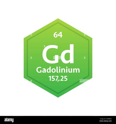 Gadolinium Symbol Chemical Element Of The Periodic Table Vector Stock