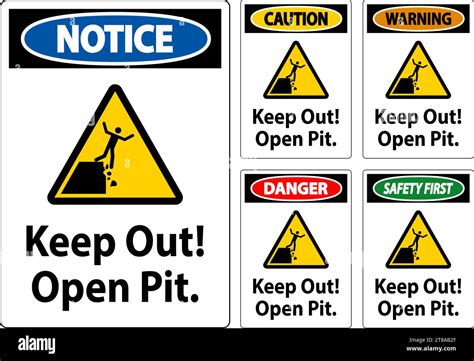 Danger Sign Keep Out Open Pit Stock Vector Image And Art Alamy