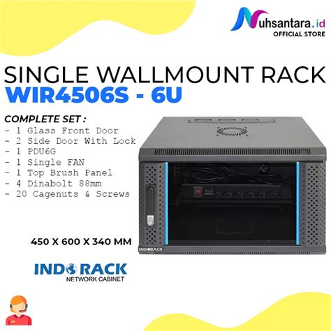 Jual Indorack Wallmount Rack Server 6u Wir4506s Depth 450mm Rak Peladen