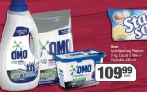 Omo Auto Washing Powder 3kg Liquid 2 Litre Or Capsules 530ml Offer At Spar