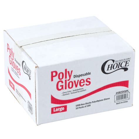 Choice Disposable Poly Gloves Large 1000 Box For Food Service