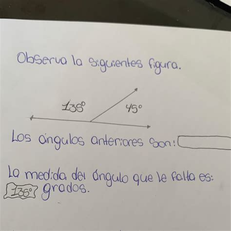 Los ángulos anteriores son Tengo un examen y lo tengo que entregar en