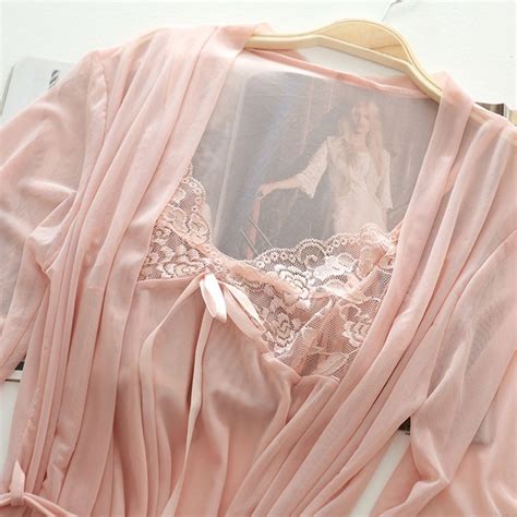 Sexy Lace Bow Nightgown Chemise Robe Mesh Sling Pajamas Women S Lingerie Babydoll Lingerie