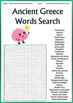 Ancient Greece Word Search Puzzles Worksheets Activity Tpt