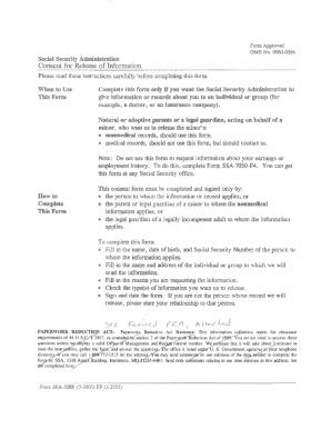 Fillable Online Form SSA 3288 Consent For Release Of Information Fax